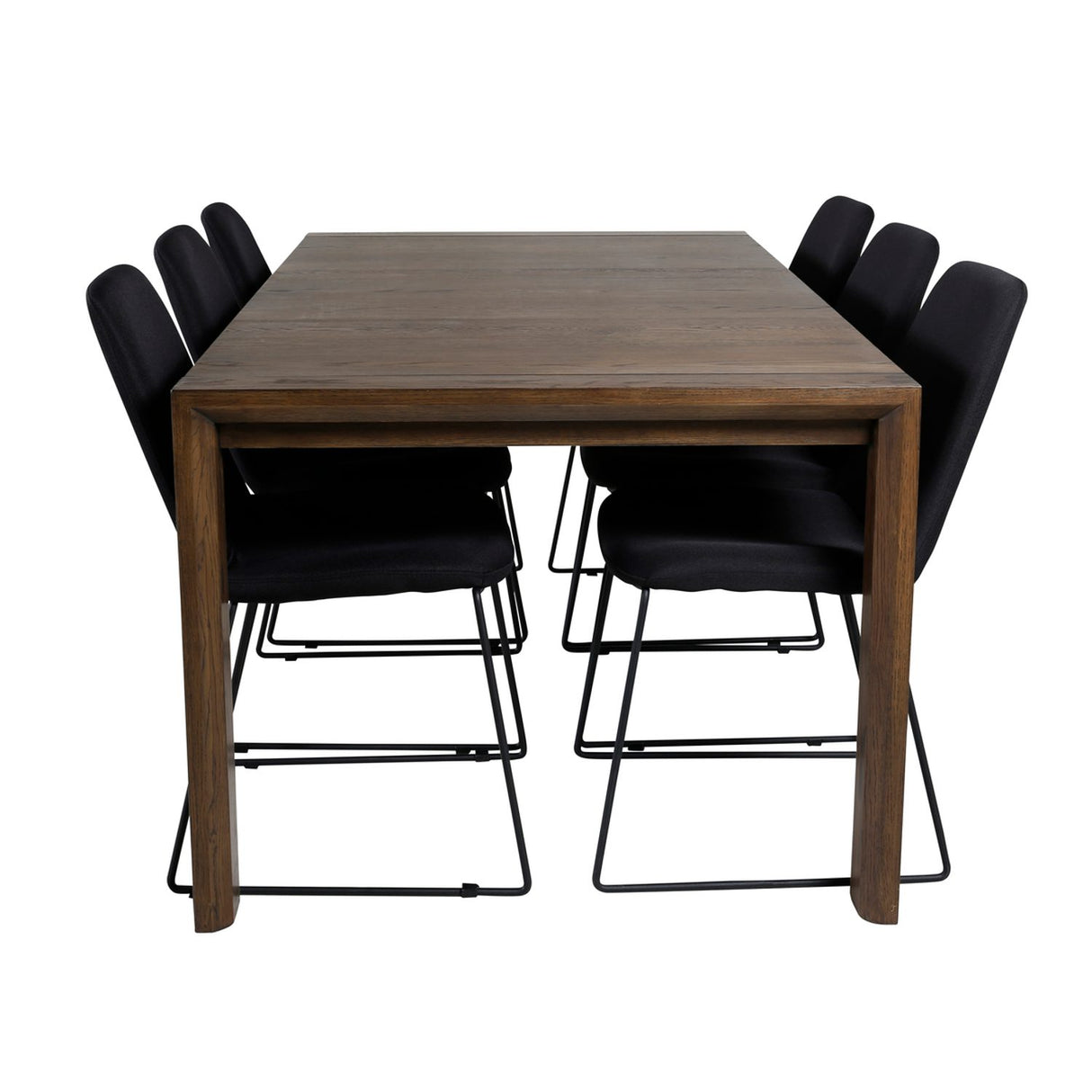 Slider, Muce Rektangulär matgrupp Svart, Natur, 6st
