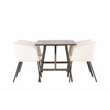 Kaseidon, Berit Rektangulär matgrupp Beige,Svart, Mörkbrun, 120 x 80