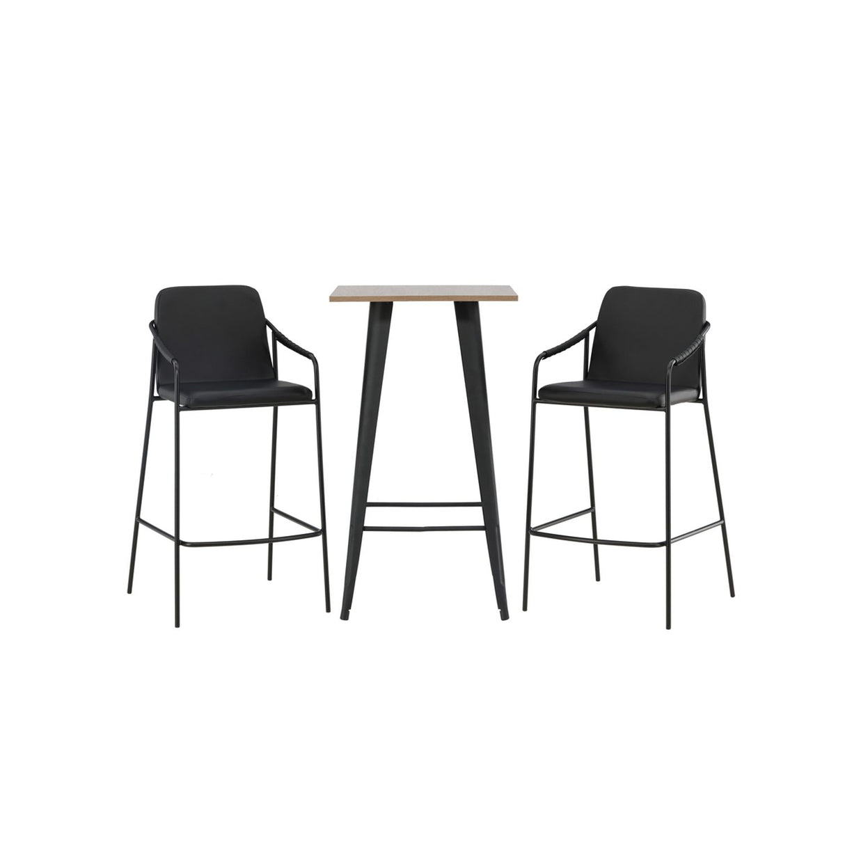 Tempe, Tvist Rektangulär matgrupp Svart, Valnöt, 60 x 60