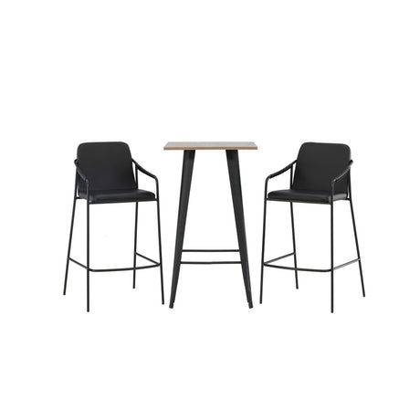 Tempe, Tvist Rektangulär matgrupp Svart, Valnöt, 60 x 60