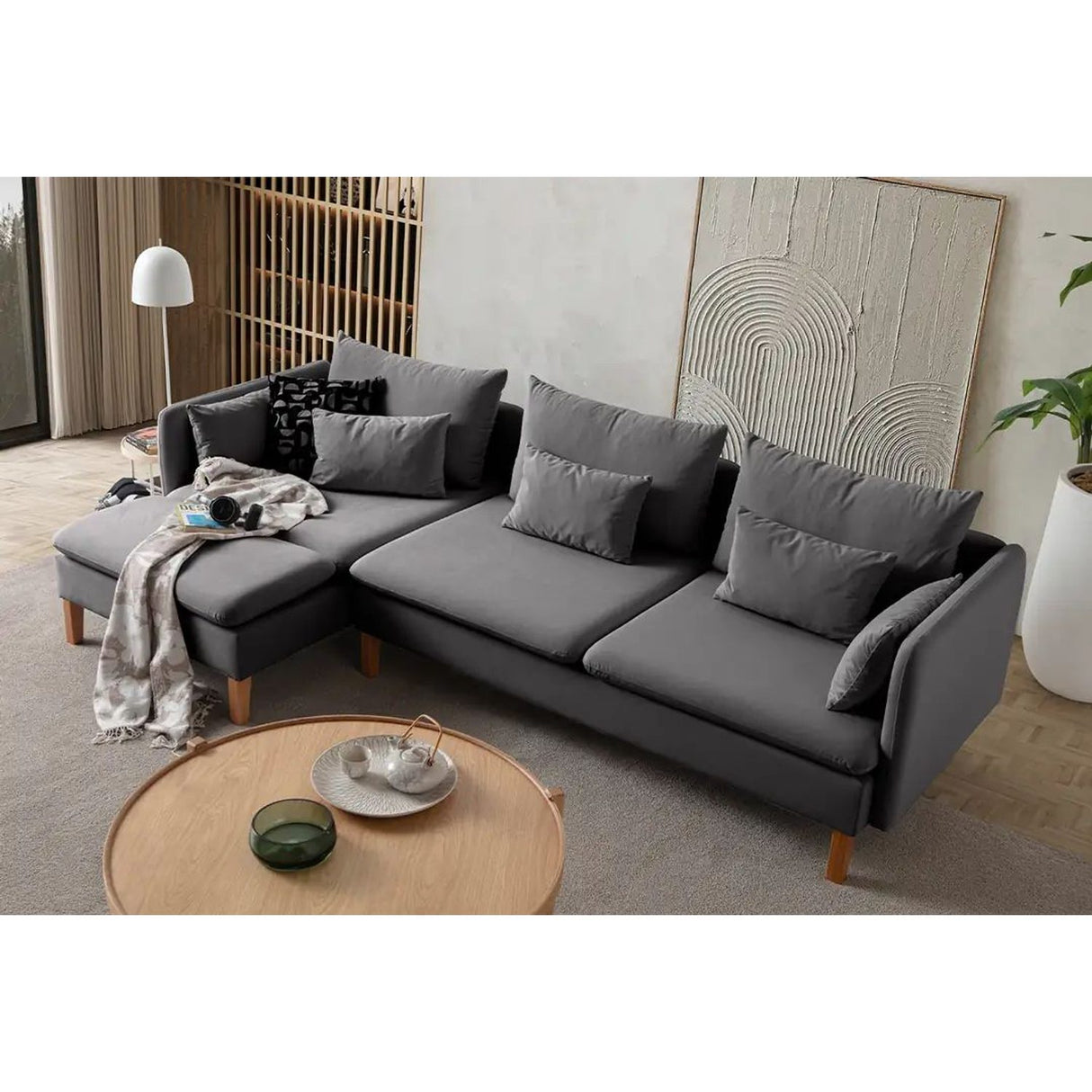 Quito Relax (185 x 95 x 92 cm) Hörnsoffa Antracit