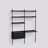 Pier System 12 2 sektioner 162 × 46,5 × 209 cm Hyllsystem PS Blue, Black – anodiserad aluminium