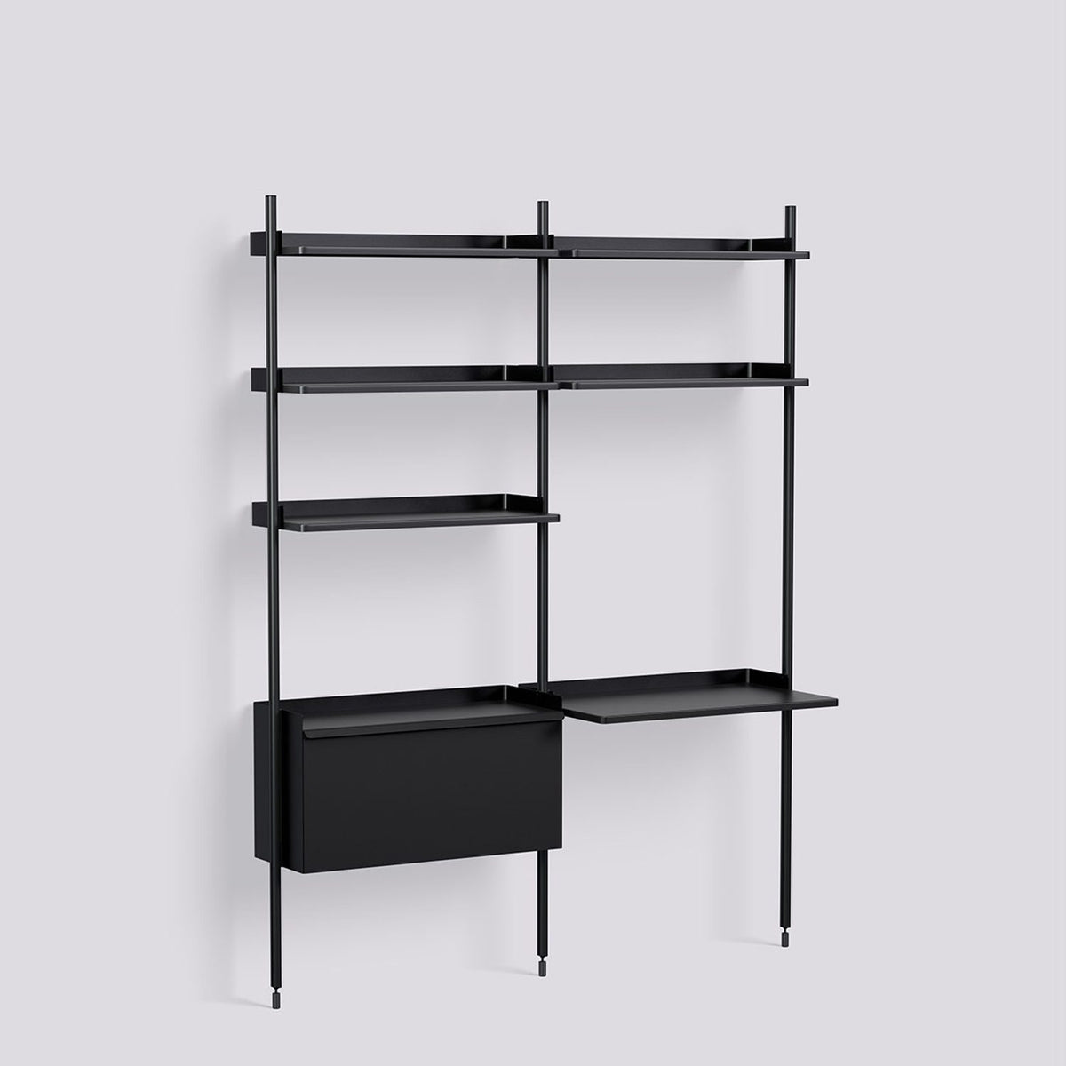 Pier System 12 2 sektioner 162 × 46,5 × 209 cm Hyllsystem PS White, Klaranodiserad aluminium