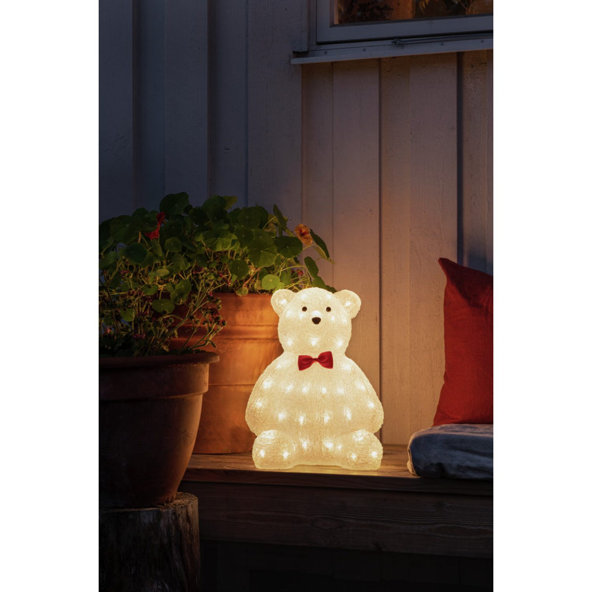 Teddybjörn akryl 38cm 64 LED Ljusdekoration Ute