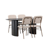 Isolde, Seda Oval matgrupp Beige,Brun, Svart, 180 x 90