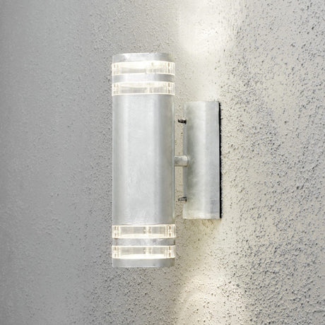 Modena GU10 Dubbel Transparent Vägglampa Ute Galvaniserad, 30 cm
