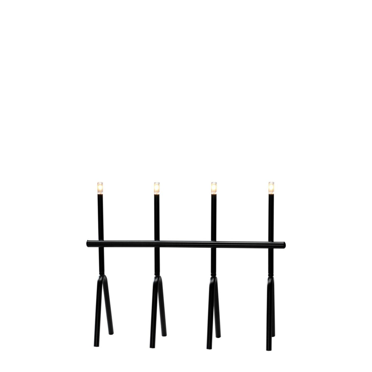4 Ljus LED Svart Metall med Dimmer Elljusstake Liten