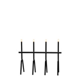 4 Ljus LED Svart Metall med Dimmer Elljusstake Liten