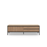 Lorenza (180 x 55 x 40 cm) TV-bänk Naturlig ekträ svart svart