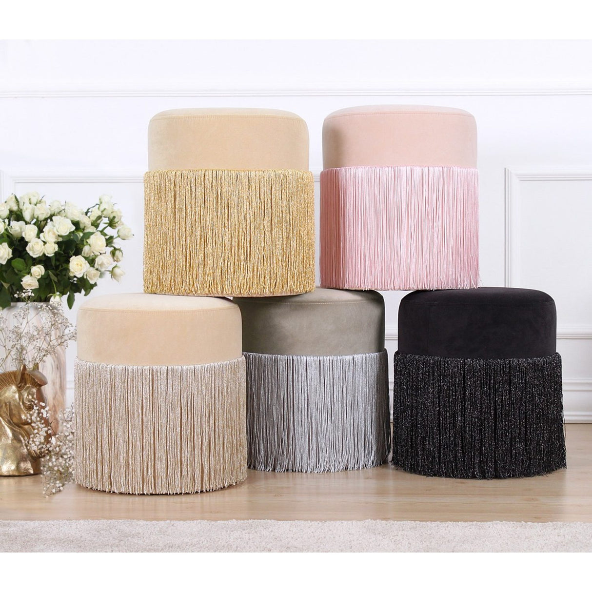 Graz (45 x 47 cm) Sittpuff Svart