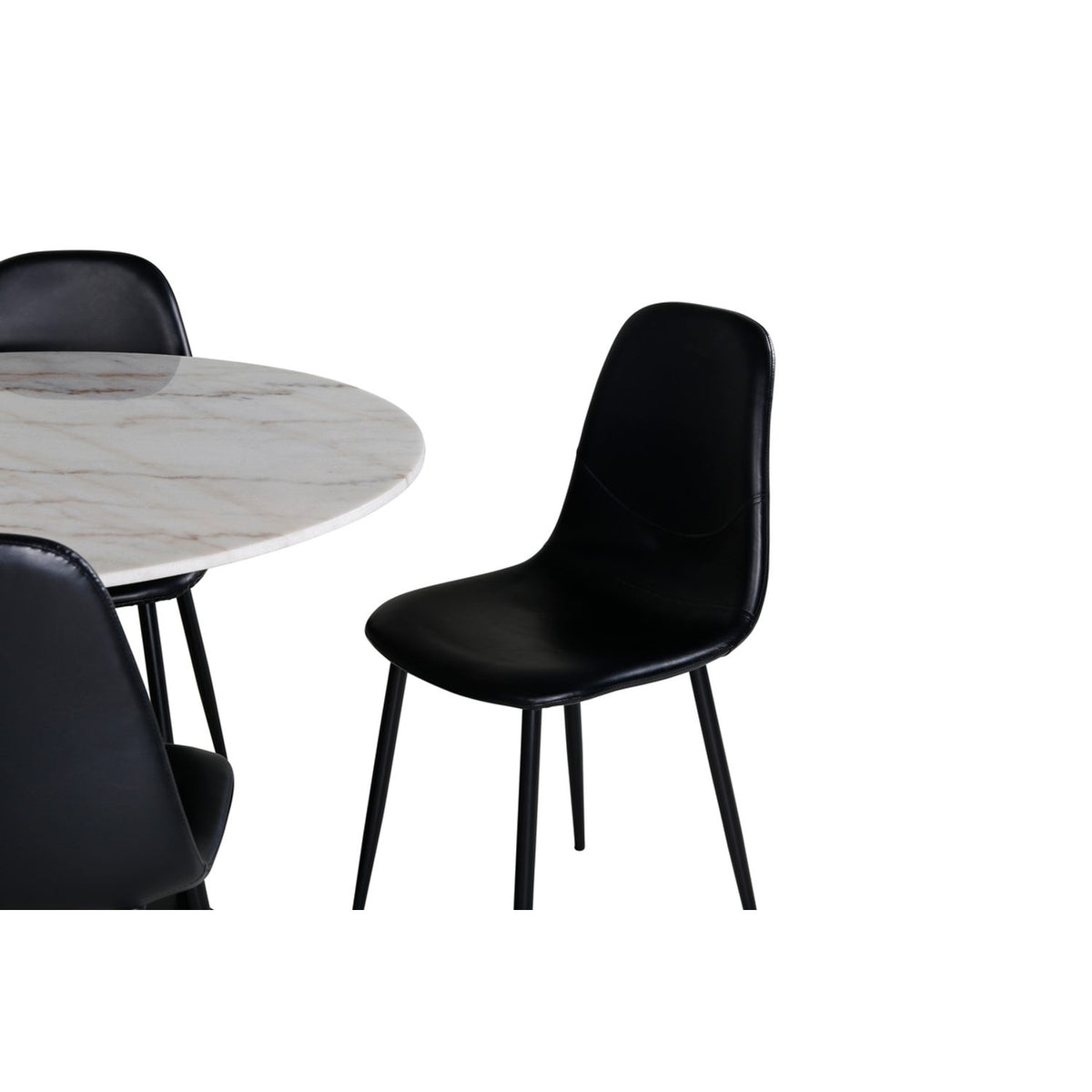 Estelle, Polar Rund matgrupp Svart, Svart,Vit, ⌀106