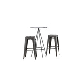 Bistro, Tempe Rund matgrupp Mörkgrå, Svart, ⌀60