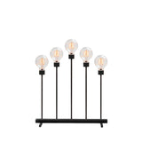 5 Ljus Metall Svart Amber LED med Dimmer Elljusstake V-form