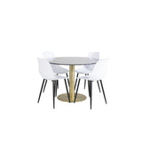 Estelle, Polar Rund matgrupp Svart,Vit, Guld, Mörkgrå, ⌀106