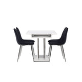 Disa, Polar Rektangulär matgrupp Svart,Silver, Grå,Vitt, 120 x 80