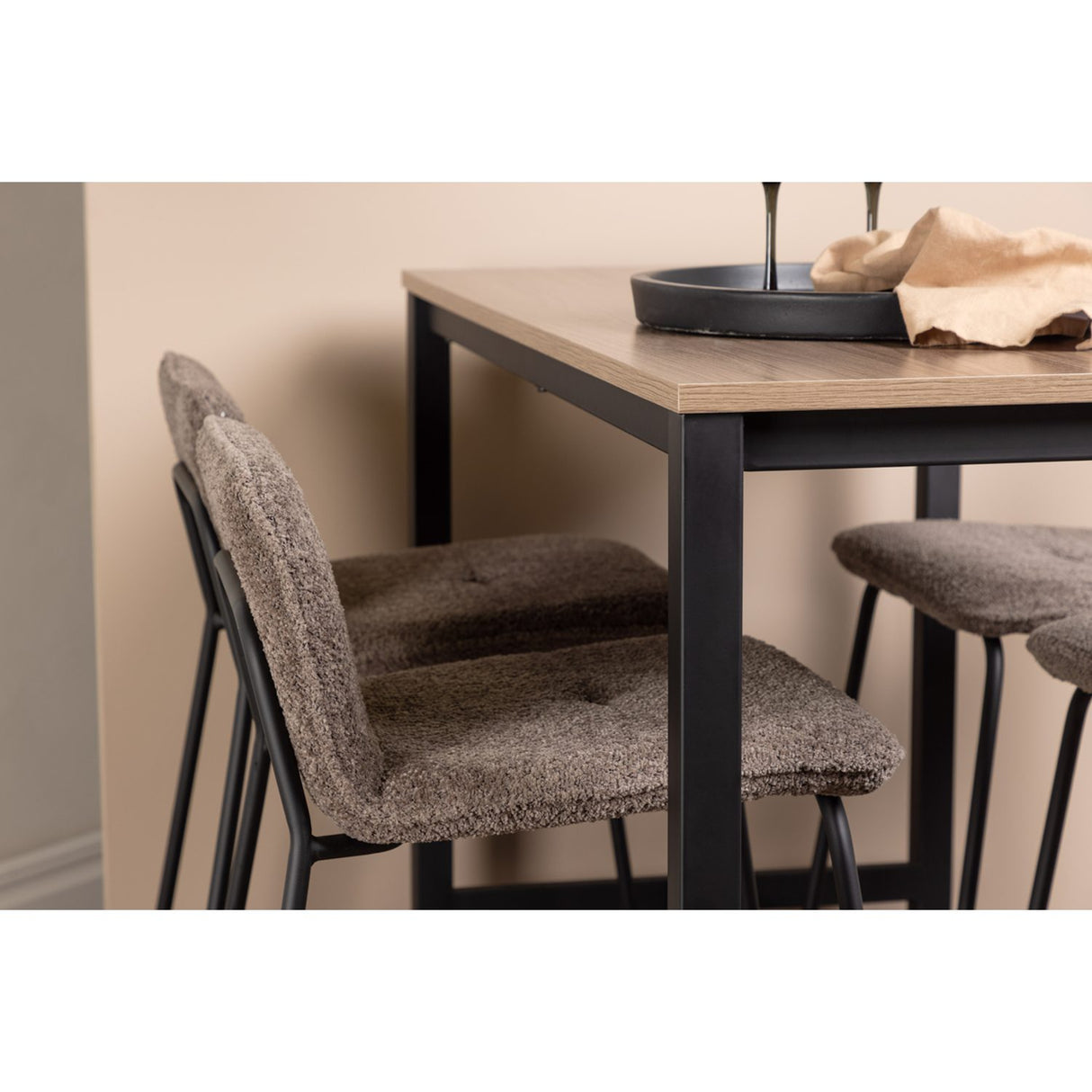 Camden, Bisbee Rektangulär matgrupp Svart, mörkgrå, Valnöt, 120 x 60