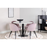 Estelle, Velvet Rund matgrupp Svart, Dusty Pink, Svart,Vit, ⌀106