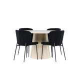 Lanzo, Modesto Rund matgrupp Svart, Vitlaserad, ⌀120