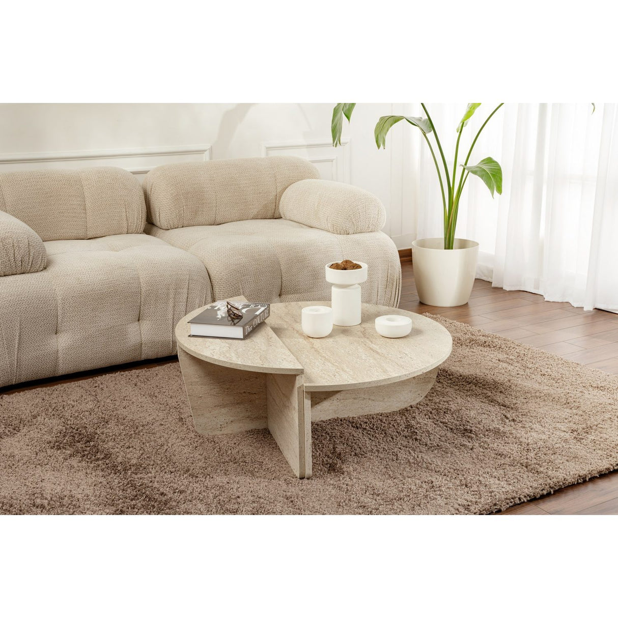 Durban (90 x 30 x 60 cm) Soffbord Travertin