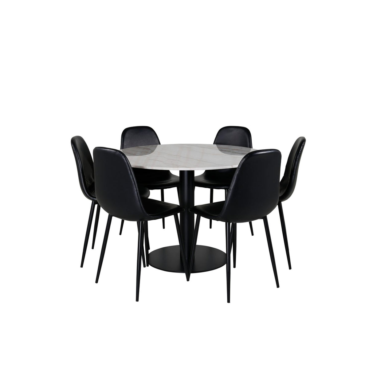 Estelle, Polar Rund matgrupp Svart, Svart,Vit, ⌀106