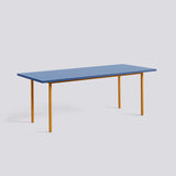 Two-Colour L200 × B90 × H74 cm Matbord Blue, Ochre – pulverlackerat stål