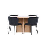 Strada, Edina Oval matgrupp Svart, Vitputsad, 4st