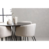 Stone, Berit Rund matgrupp Beige, Svart, Svart, Mocka, ⌀120