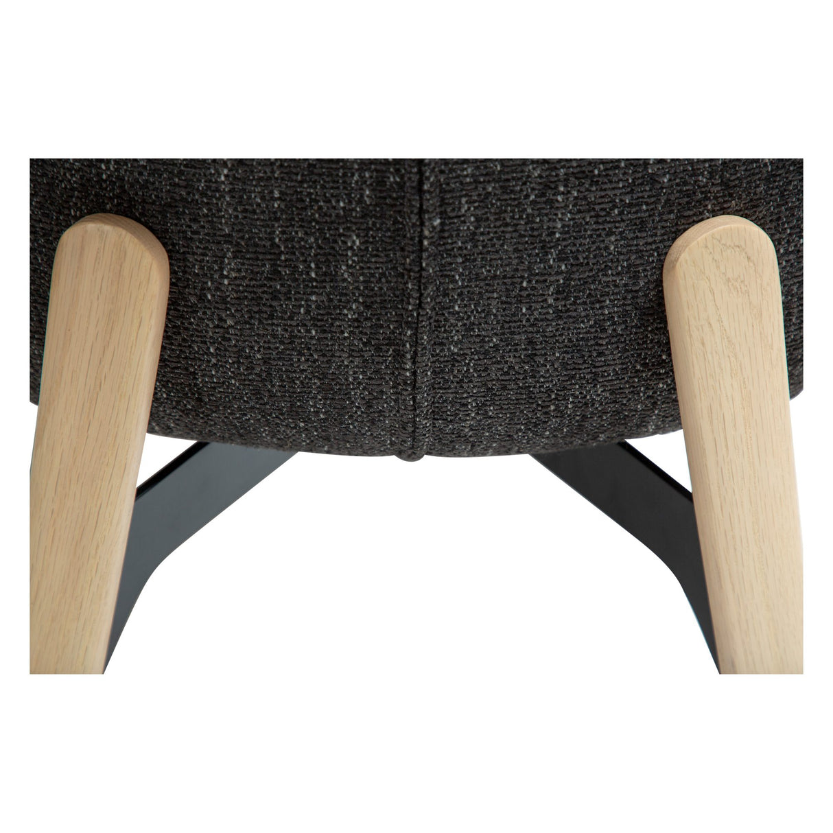 Paragon Stol Raven Black bouclé, Light Oak