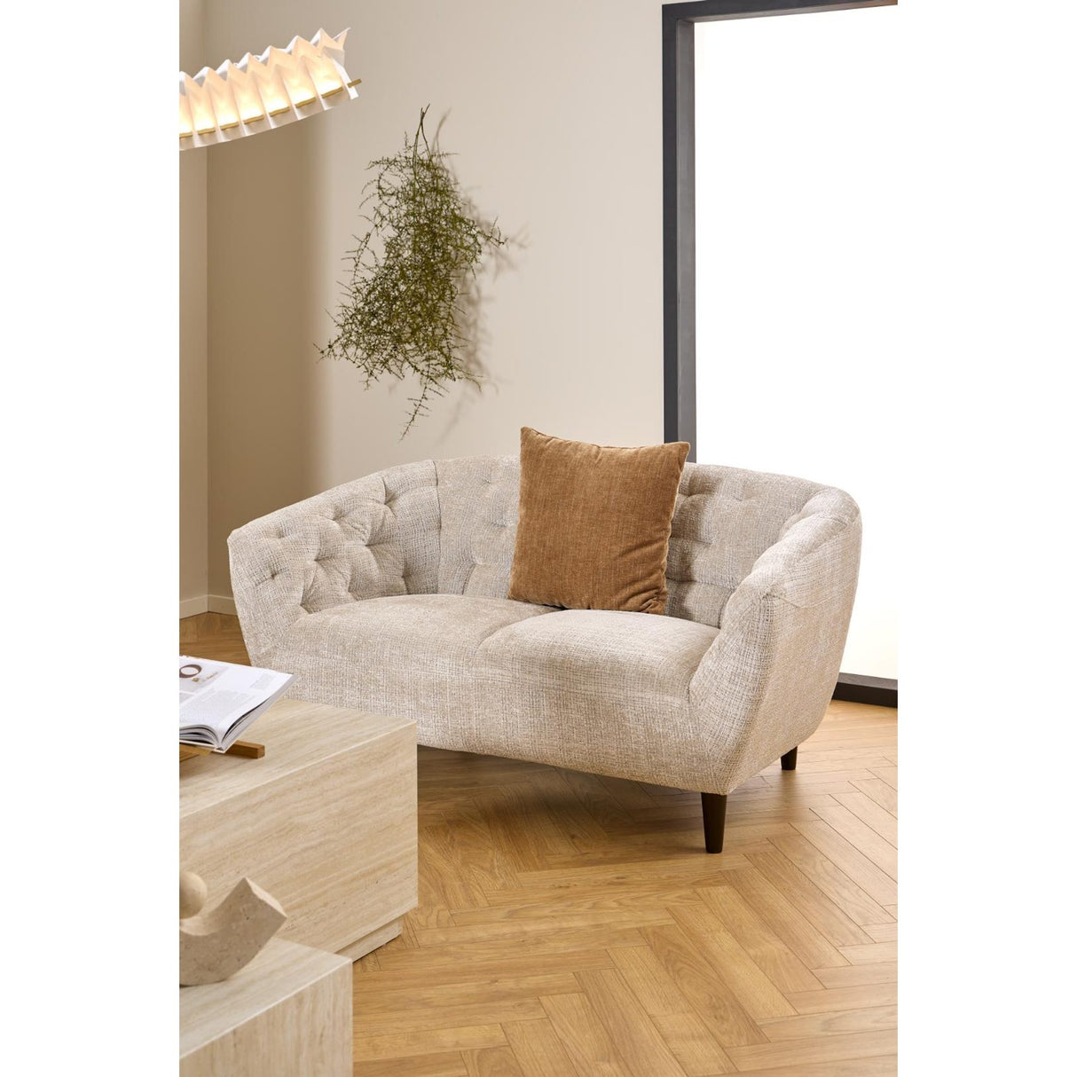 Ria 2-sits Juto tyg Beige