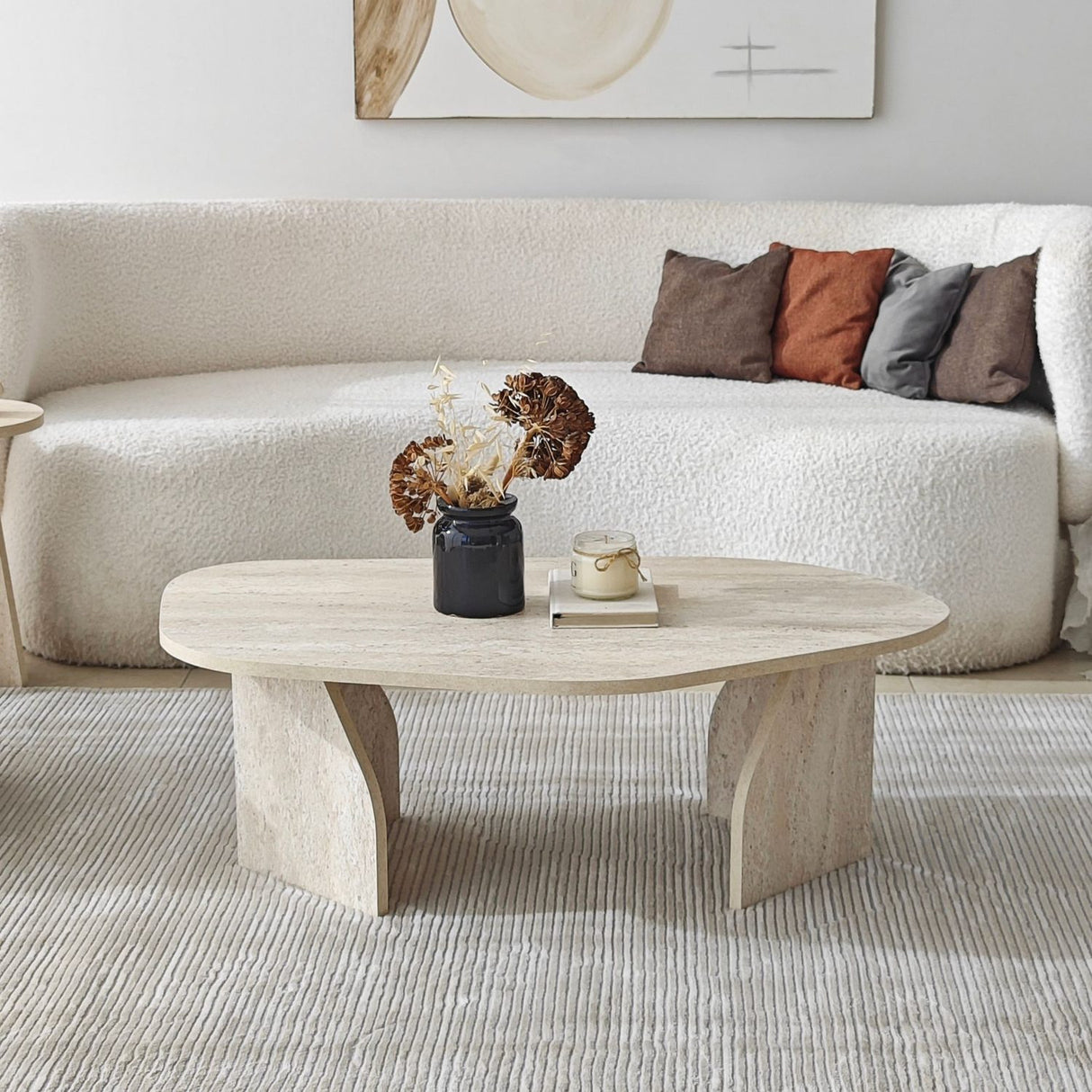 Nova (100 x 35 x 60 cm) Soffbord Travertin