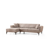 Jakarta (140-270 x 95 x 77 cm) Hörnsoffa-bäddsoffa Ljusbrun, Vänster