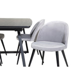 Inca, Velvet Rektangulär matgrupp Svart,Grå, Svart, 160 x 85