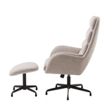 Gregory Fåtölj & Fotpall Taupe Bouclé