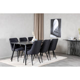 Dipp, Velvet Deluxe Rektangulär matgrupp Svart, Svart, 180 x 90