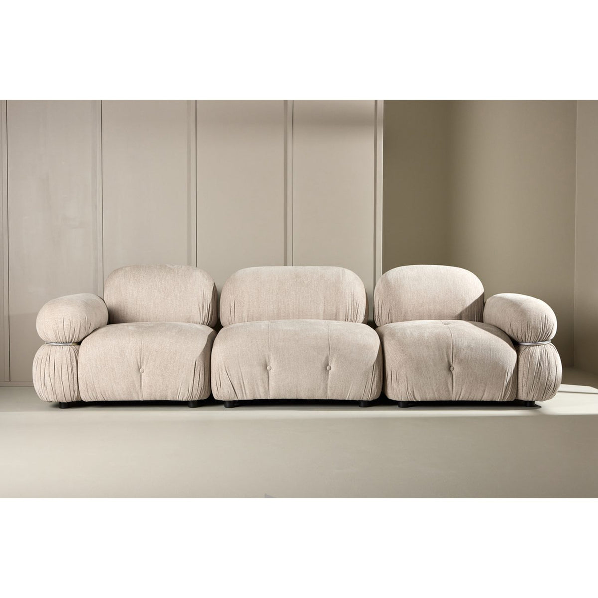 Mika Soffmodul Beige, Vänster Hörndel, Silver