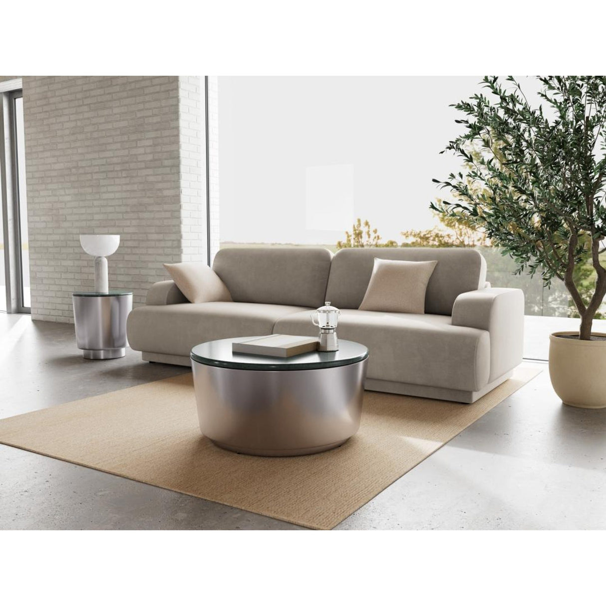Plaza Sidobord 45 cm Runt Grön