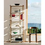 Woody låg Hylla Såpad ek, Klart glas