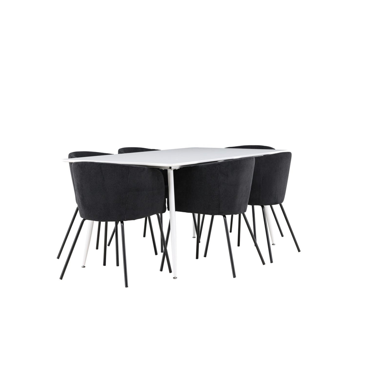 Silar, Berit Rektangulär matgrupp Svart, Vit, 180 x 90
