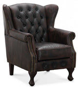 Aberdeen Wingchair Brunt Läder