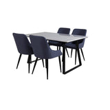 Estelle, Plaza Rektangulär matgrupp Svart,Blå, Svart, vit, 140 x 90