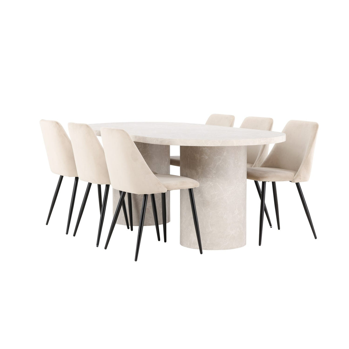 Narvik, Night Oval matgrupp Beige, Svart, Beige, 200 x 100