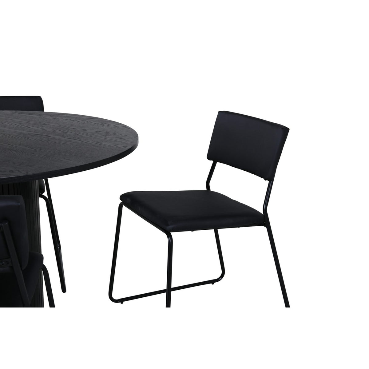 Bianca, Kenth Rund matgrupp Svart, Svart, ⌀110