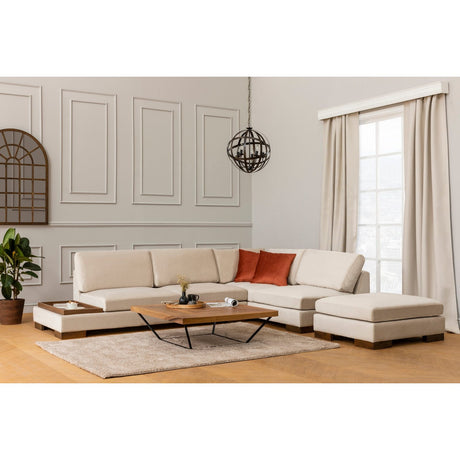 Reykjavik hörn med puff (313-193 x 97 x 80 cm) Hörnsoffa Beige