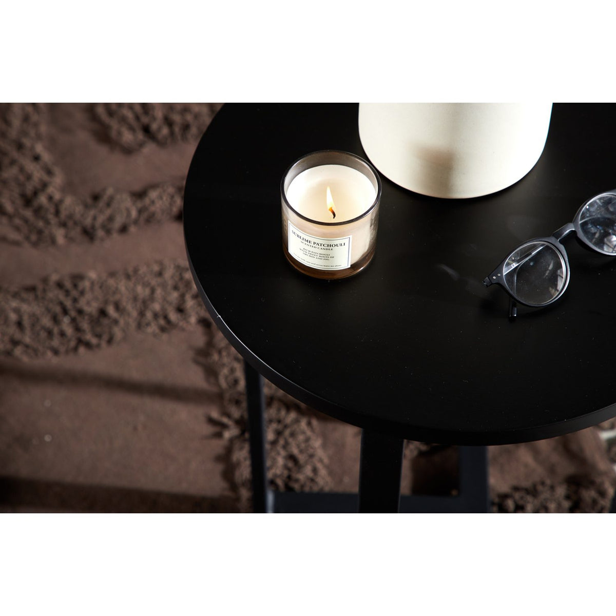 Lawton Soffbord Black, ⌀40