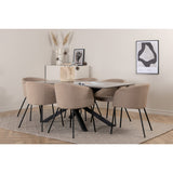 Piazza, Berit Rektangulär matgrupp Beige, Svart, Svart, mörkgrå, 180 x 90