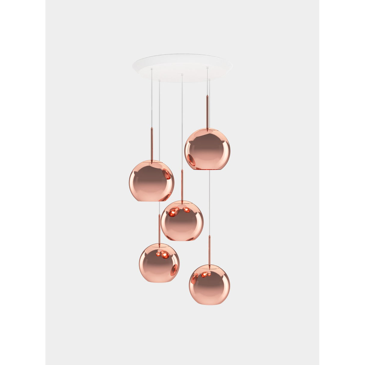Copper Rund Pendelsystem With LED
