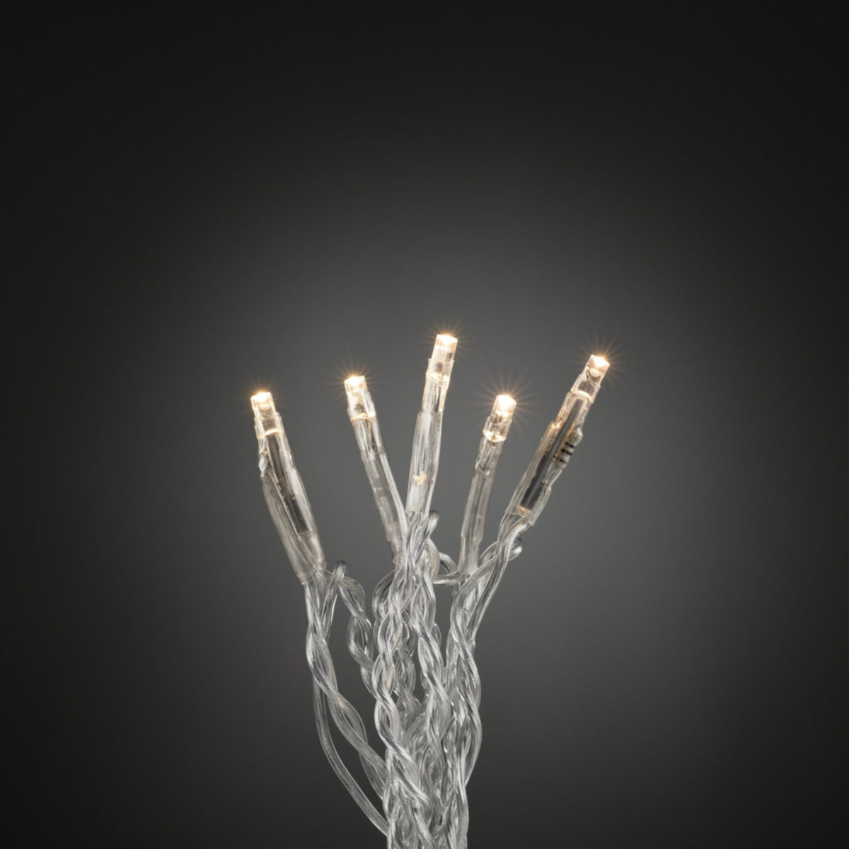LED Dubbelledad med Transformator Ljusslinga Inomhus 100 Lampor (6.93m), Varmvit/Transparent Kabel
