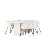 Olga, Berit Rektangulär matgrupp Beige,Svart, Vit, 200 x 90
