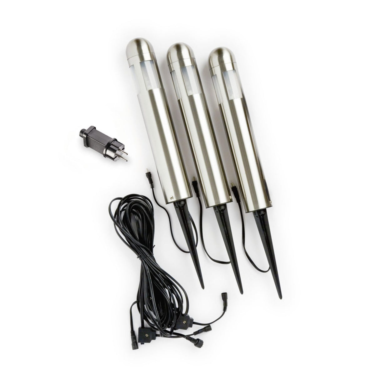 Amalfi Rostfri 3-pack LED Pollare