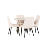 Plaza, Leone Rund matgrupp Beige, Vitputsad, 4st